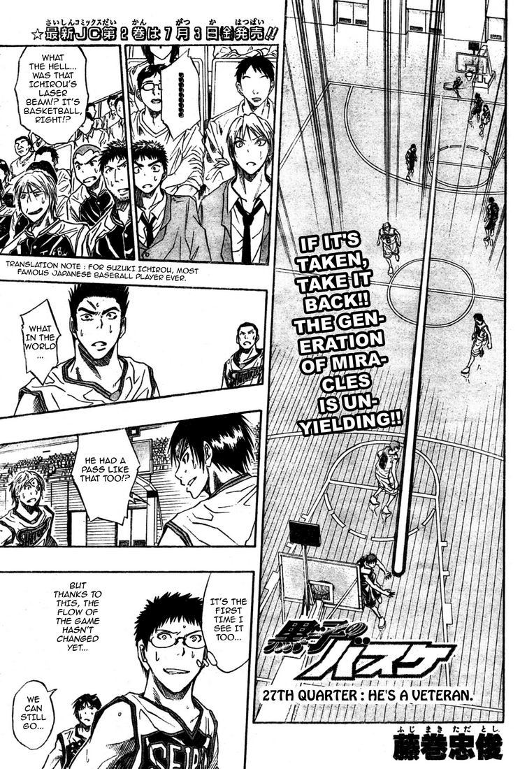 Kuroko no Basket Chapter 27 page 1 - Chapter 27: He's a Veteran