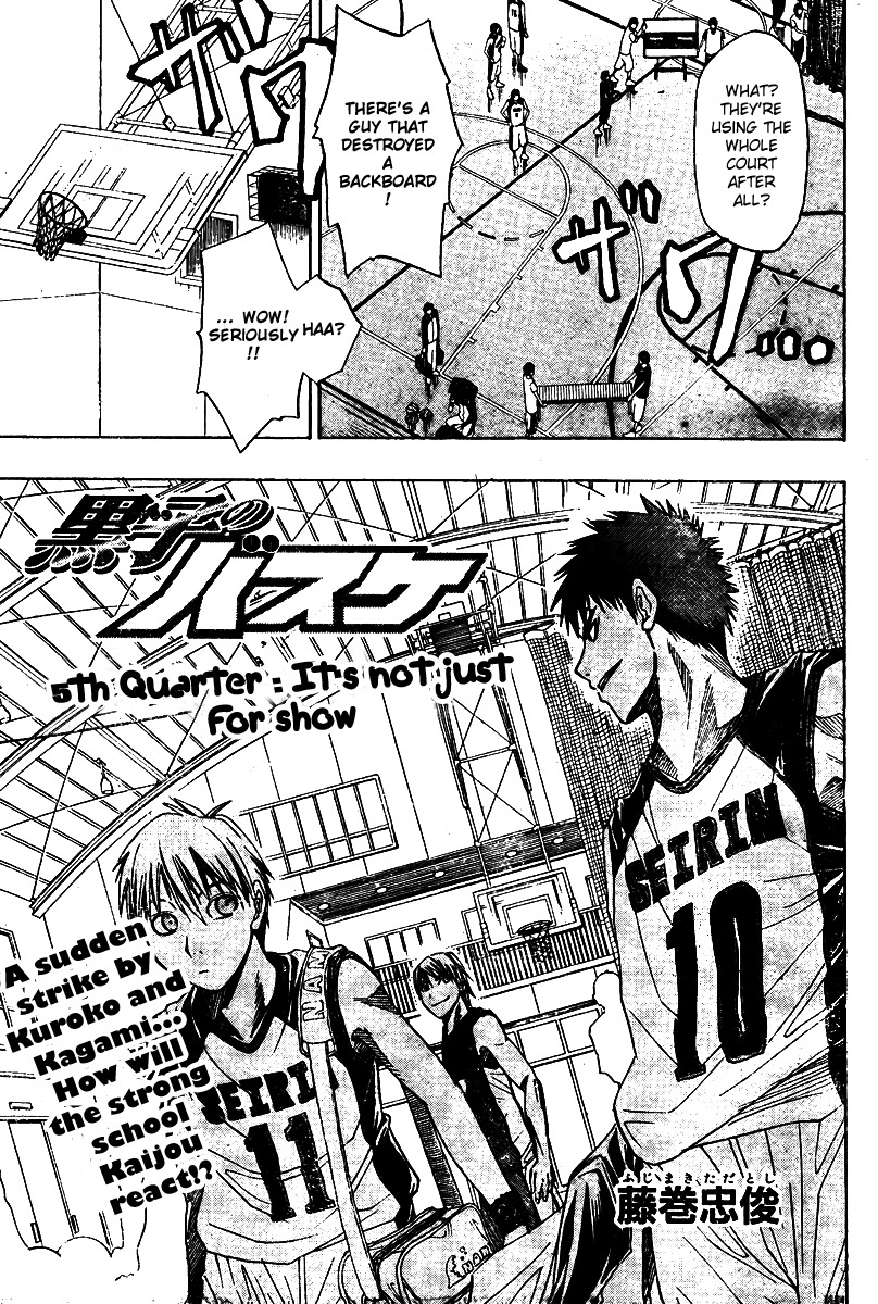 Kuroko no Basket Chapter 5 page 1 - Chapter 5: It's Not Just for Show