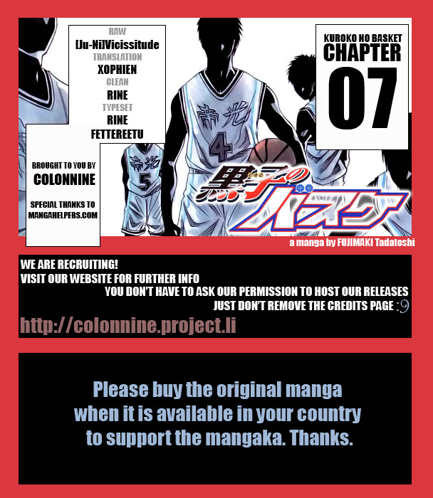 Kuroko no Basket Chapter 7 page 18 - Chapter 7: I'm Counting on You on the Counterattack