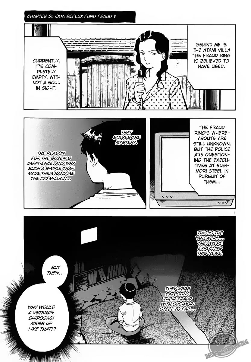 Kurosagi Chapter 51 page 1 - Chapter 51: Oda Reflux Fund Fraud 5