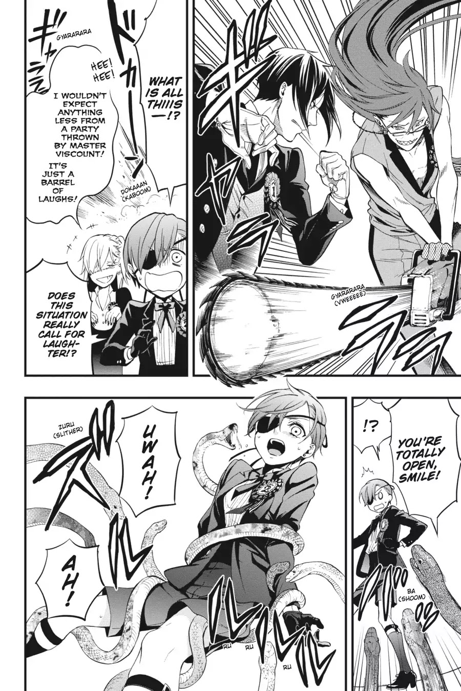 Kuroshitsuji Chapter 108.5 page 24 - Vol.22 Bonus Chapter: On a special day: The Devil Six, Uninhibited
