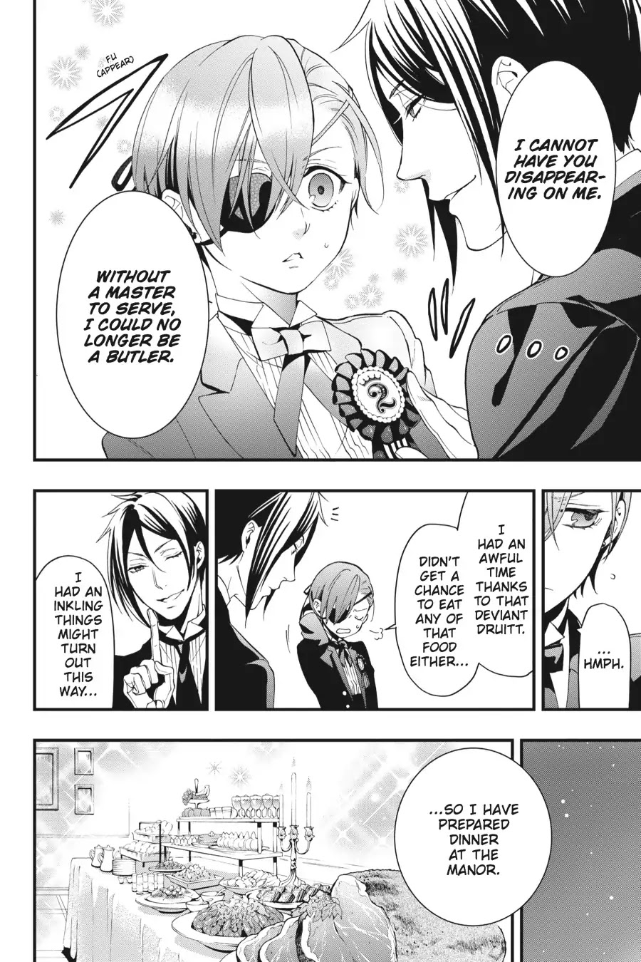 Kuroshitsuji Chapter 108.5 page 34 - Vol.22 Bonus Chapter: On a special day: The Devil Six, Uninhibited
