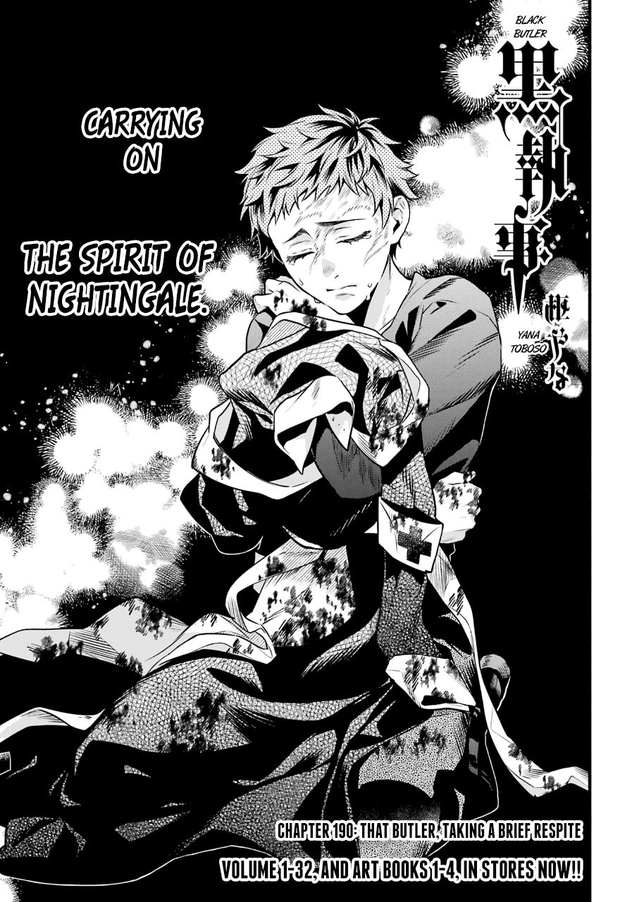 Kuroshitsuji Chapter 190 page 1 - Chapter 190: That Butler, Taking a Brief Respite
