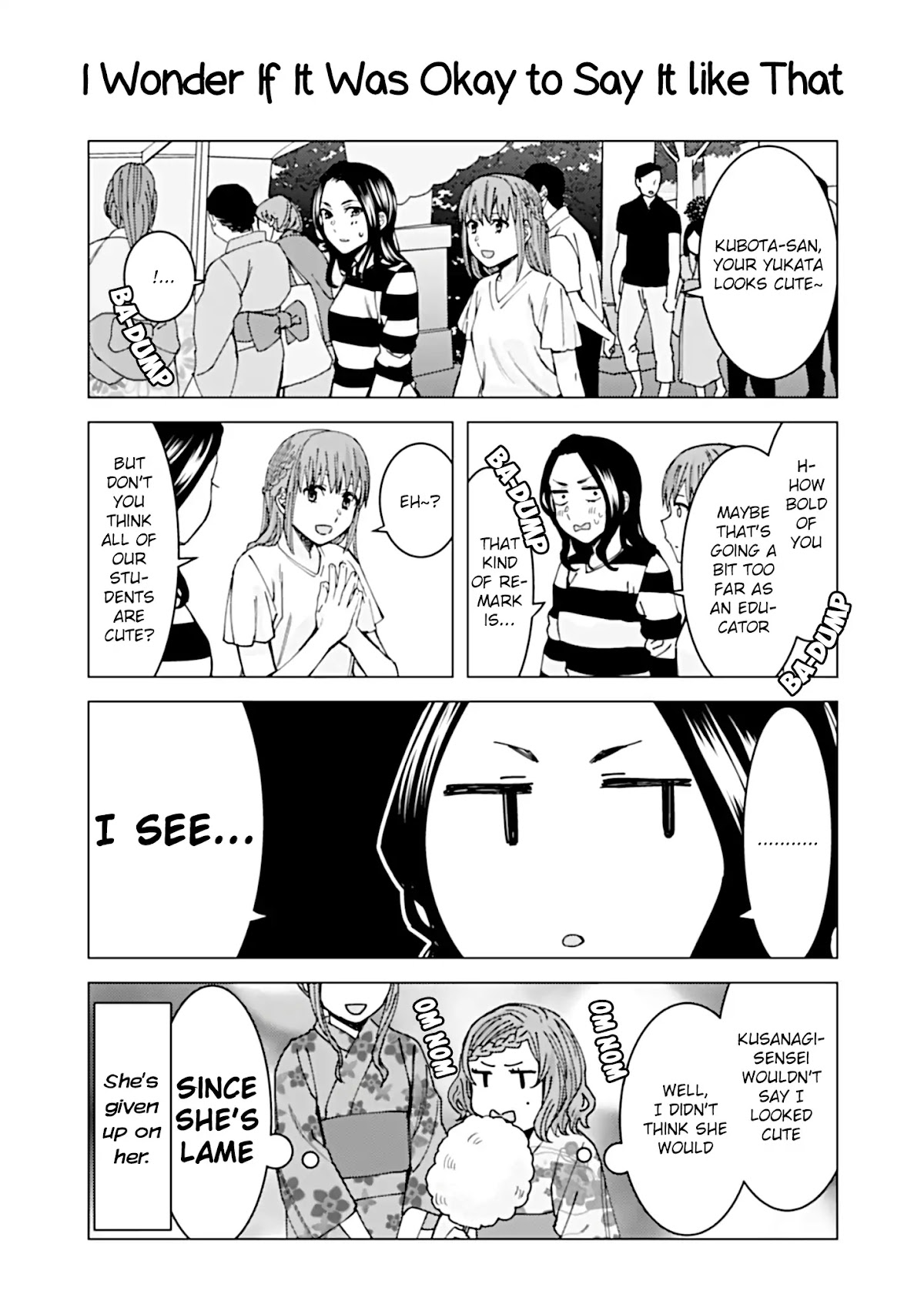 Kusanagi-sensei Is Being Tested Chapter 112 page 1 - Chapter 112: I Wonder If It Was Okay to Say It like That