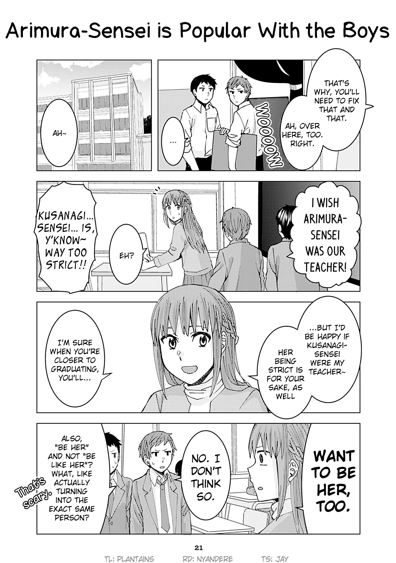 Kusanagi-sensei Is Being Tested Chapter 135 page 1 - Chapter 135: Arimura-Sensei is Popular With the Boys
