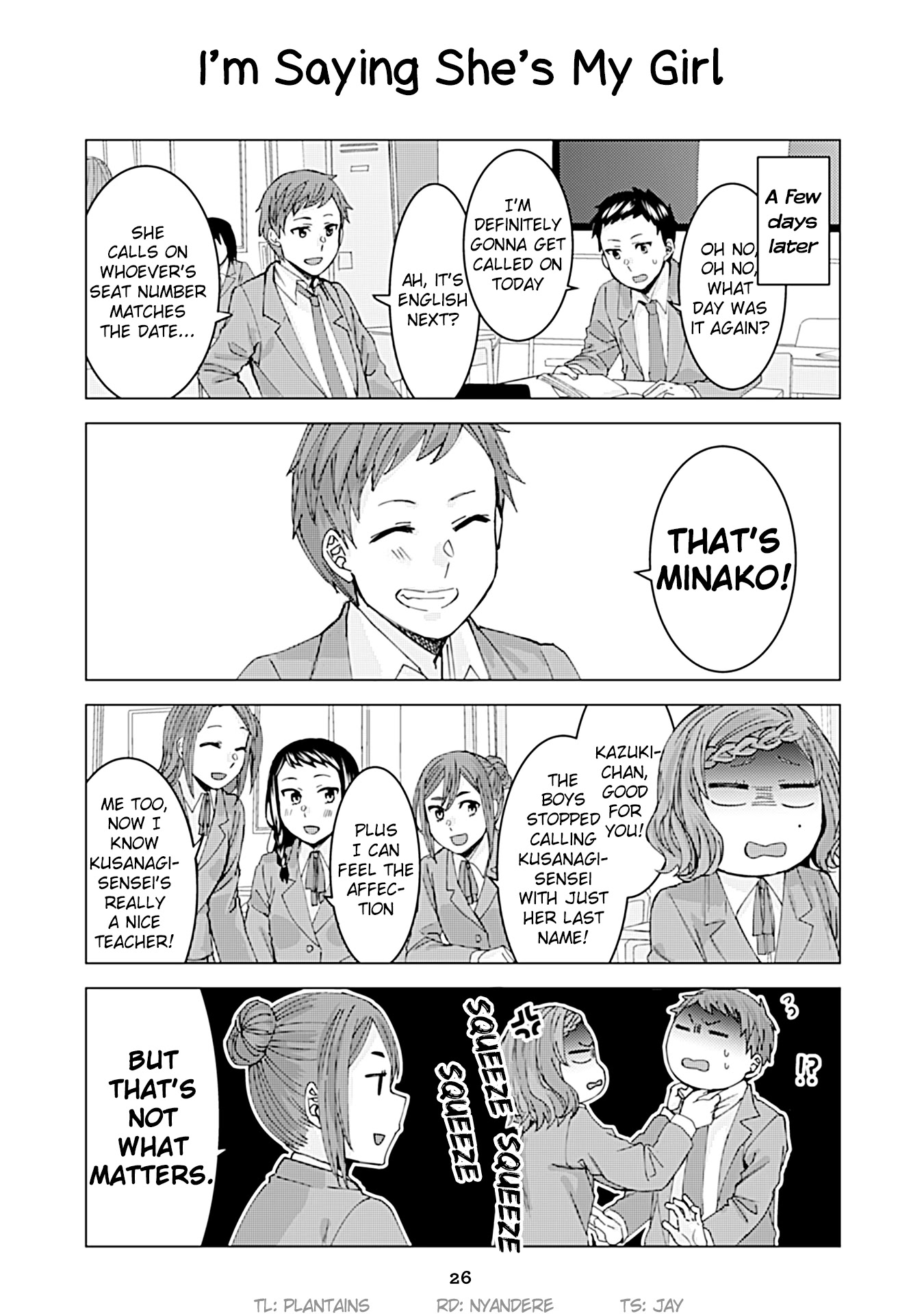 Kusanagi-sensei Is Being Tested Chapter 140 page 1 - Chapter 140: I'm Saying She's My Girl