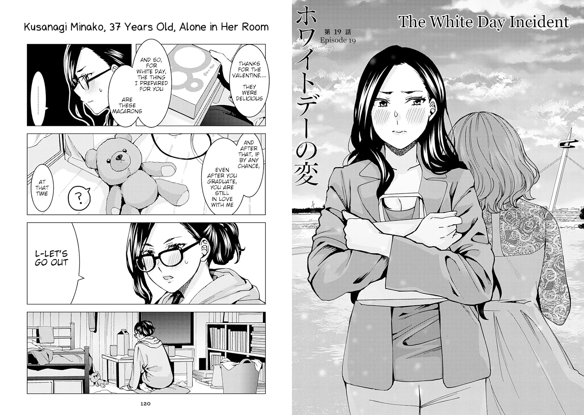 Kusanagi-sensei Is Being Tested Chapter 224 page 1 - Chapter 224: Ep.19: Kusanagi Minako, 37 Years Old, Alone in Her Room (start of Episode 19, "The White Day Incident")