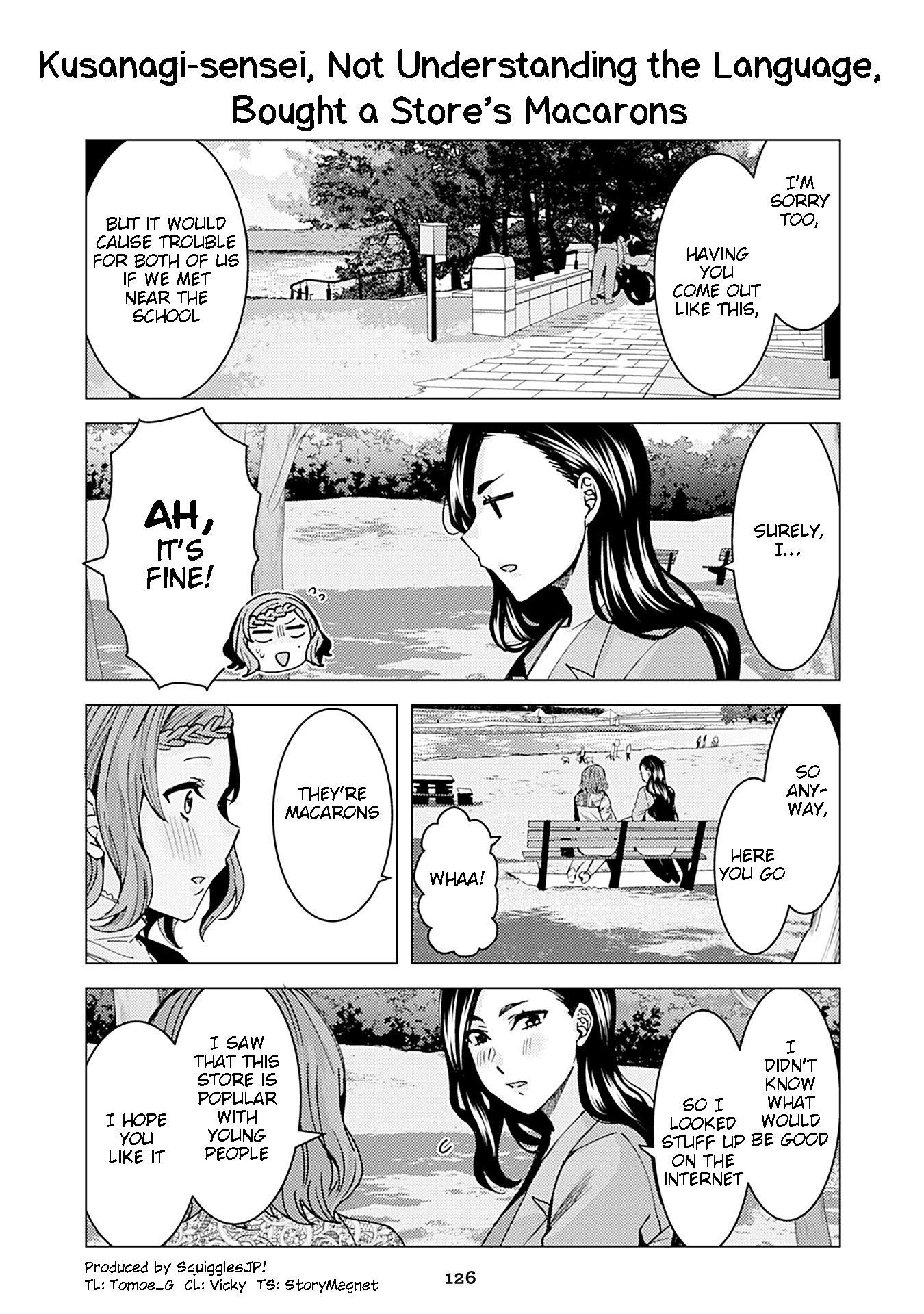 Kusanagi-sensei Is Being Tested Chapter 230 page 1 - Chapter 230: Kusanagi-sensei, Not Understanding the Language, Bought a Store’s Macarons