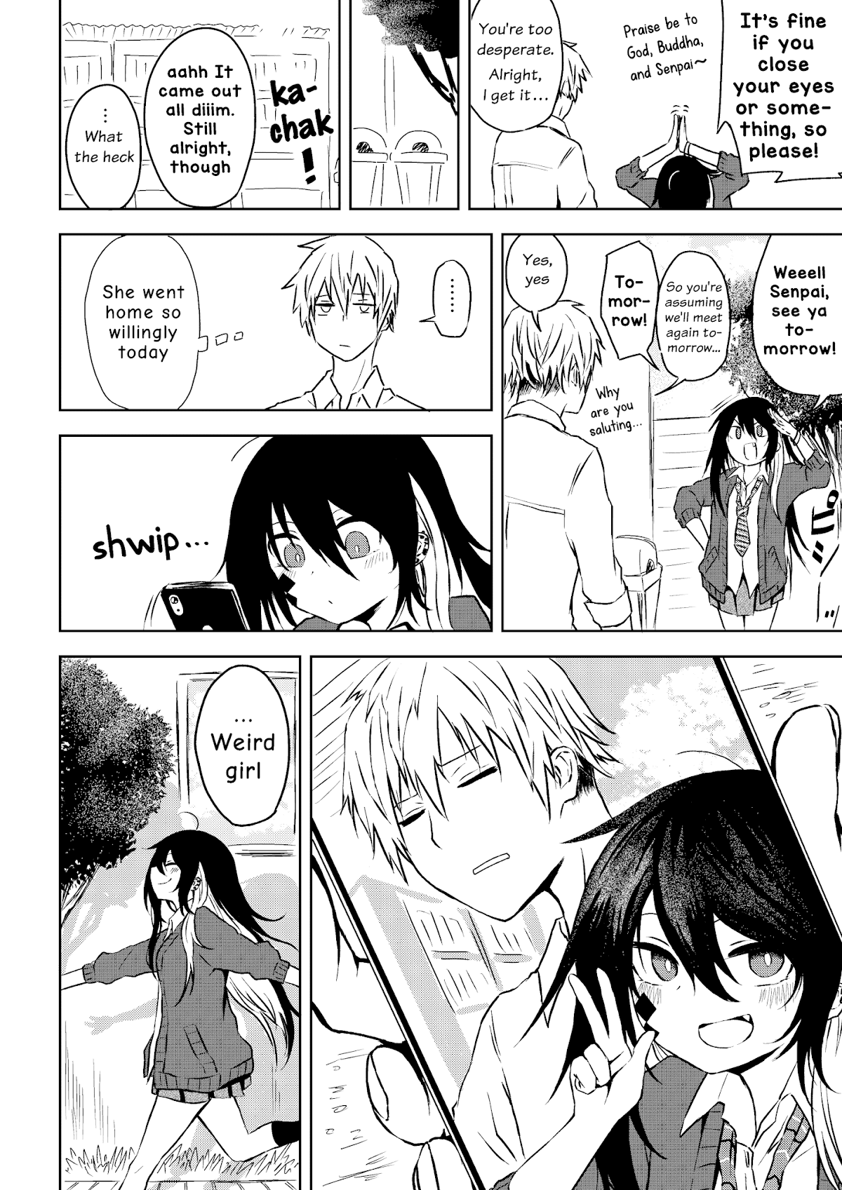 Kusozako Choroin Nishiga Hachi Chapter 6 page 4 - Chapter 6: After this, she looks at her smartphone many more times