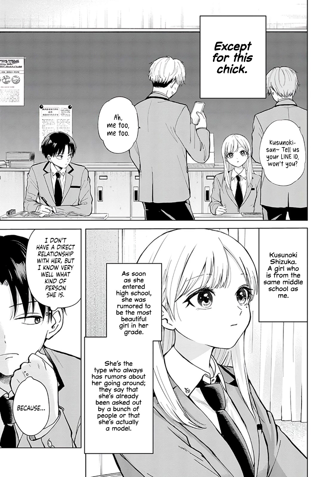 Kusunoki-san Failed to Debut in High School Chapter 1 page 5 - Chapter 1: I decided to never interact with pretty girls