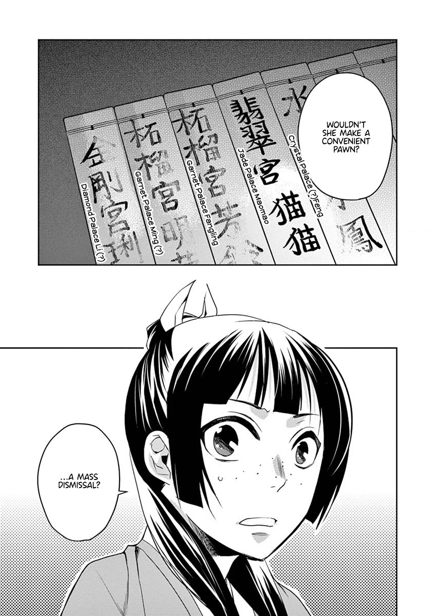 Kusuriya no Hitorigoto - Maomao no Koukyuu Nazotoki Techou Chapter 13 page 13 - Chapter 13: Dismissal
