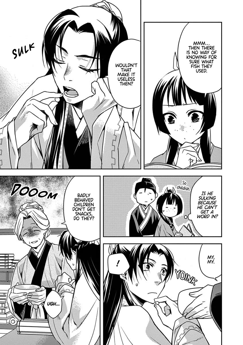 Kusuriya no Hitorigoto - Maomao no Koukyuu Nazotoki Techou Chapter 18 page 7 - Chapter 18: Pickled Raw Fish Salad