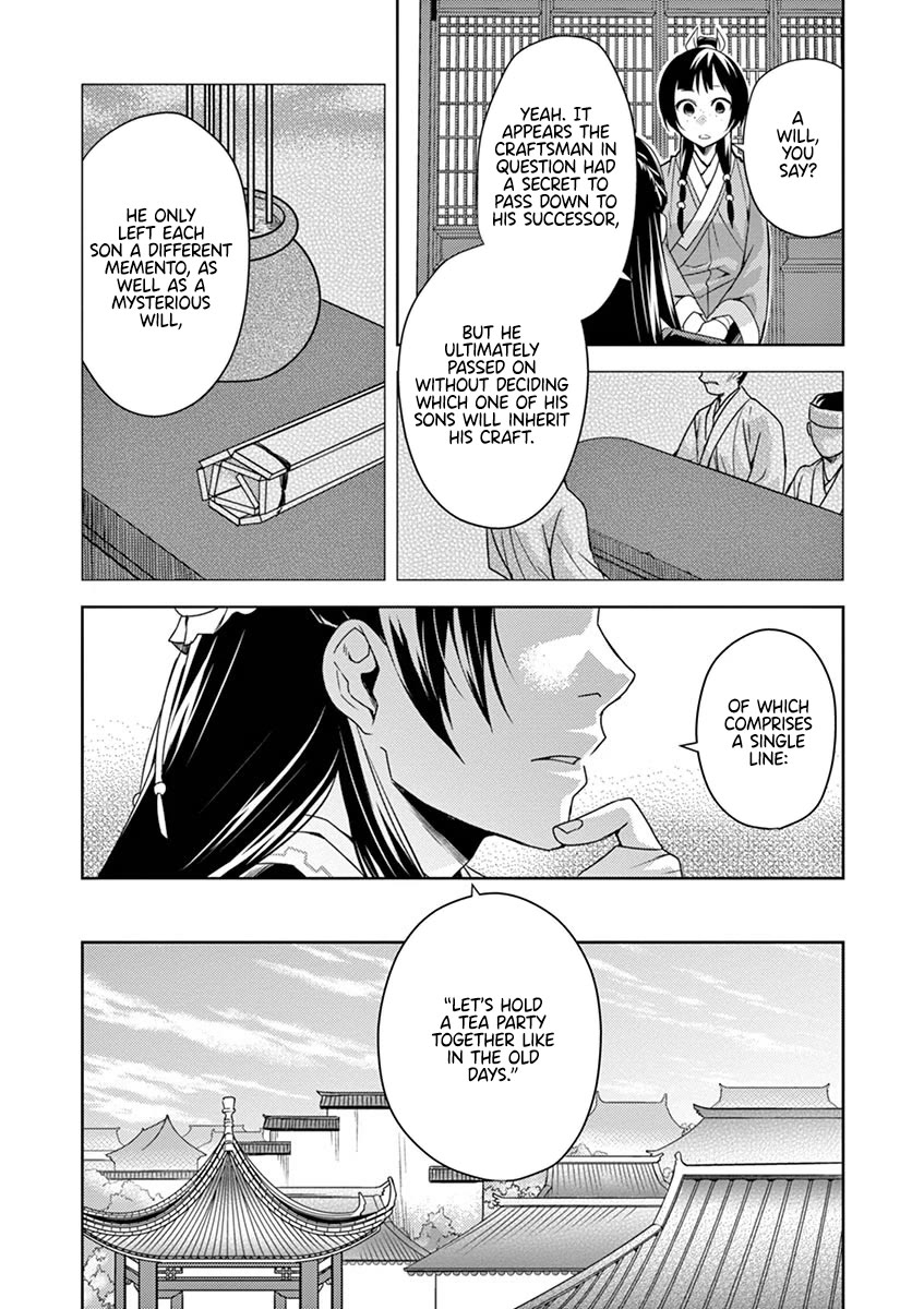 Kusuriya no Hitorigoto - Maomao no Koukyuu Nazotoki Techou Chapter 19 page 13 - Chapter 19: The Will
