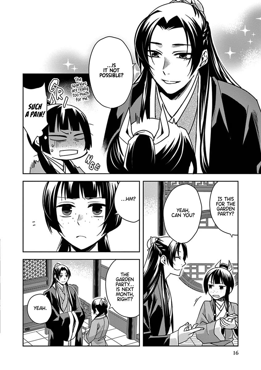 Kusuriya no Hitorigoto - Maomao no Koukyuu Nazotoki Techou Chapter 27 page 16 - Chapter 27: Blue Roses