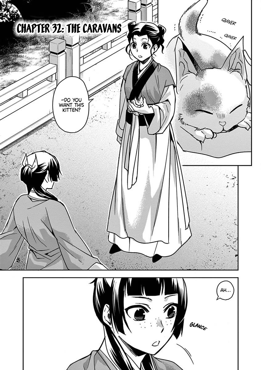 Kusuriya no Hitorigoto - Maomao no Koukyuu Nazotoki Techou Chapter 32 page 1 - Chapter 32: The Caravans
