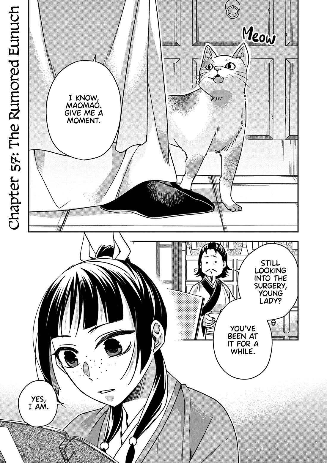 Kusuriya no Hitorigoto - Maomao no Koukyuu Nazotoki Techou Chapter 57 page 1 - Chapter 57: The Rumored Eunuch