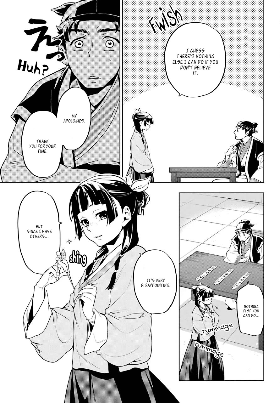 Kusuriya no Hitorigoto Chapter 10 page 21 - Chapter 10: The Meaning of A Hairpin