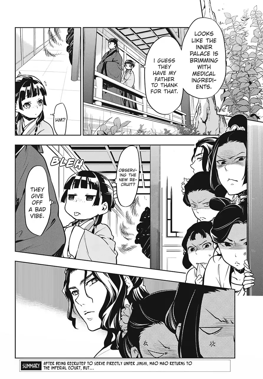 Kusuriya no Hitorigoto Chapter 22 page 2 - Chapter 22: Outer Court Duty