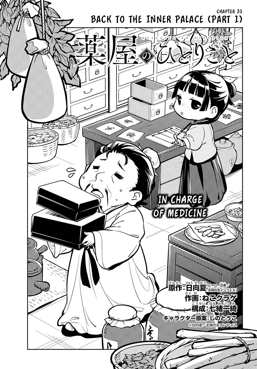 Kusuriya no Hitorigoto Chapter 35 page 2 - Chapter 35: Back to the Inner Palace (Part 1)