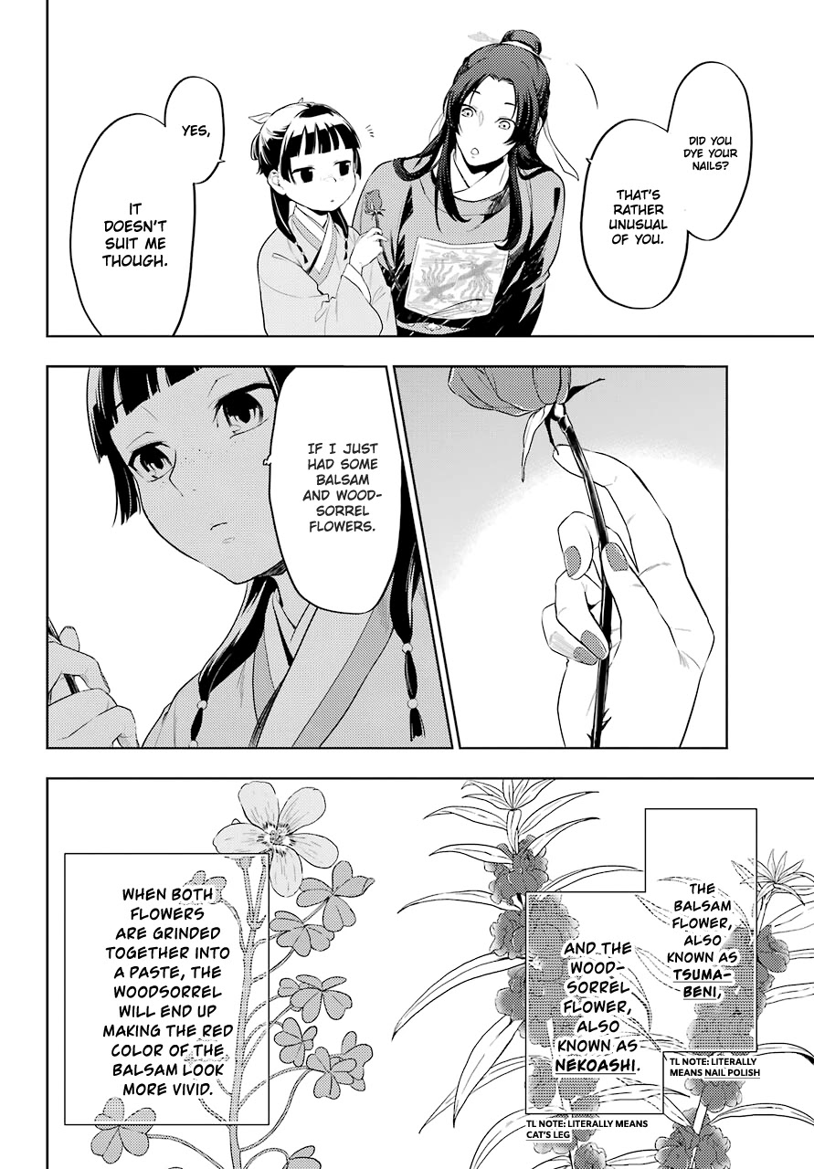 Kusuriya no Hitorigoto Chapter 36.2 page 11 - Chapter 36.2: A Rose and Nail Polish (Part 2)