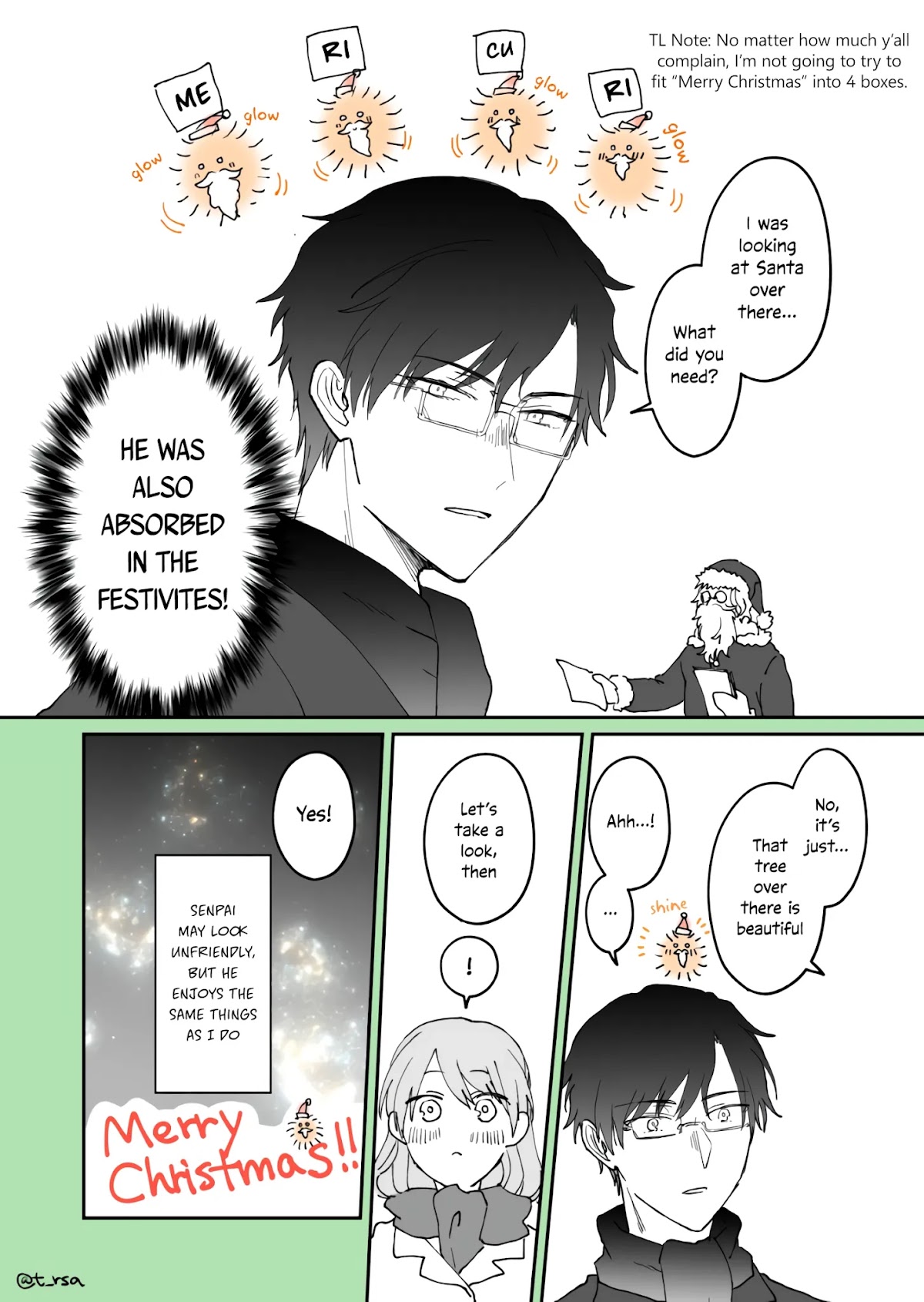 Kuuki ga "Yomeru" Shinnyushain to Buaiso na Senpai no Hanashi Chapter 8.1 page 2 - Chapter 8.1: Christmas Extra