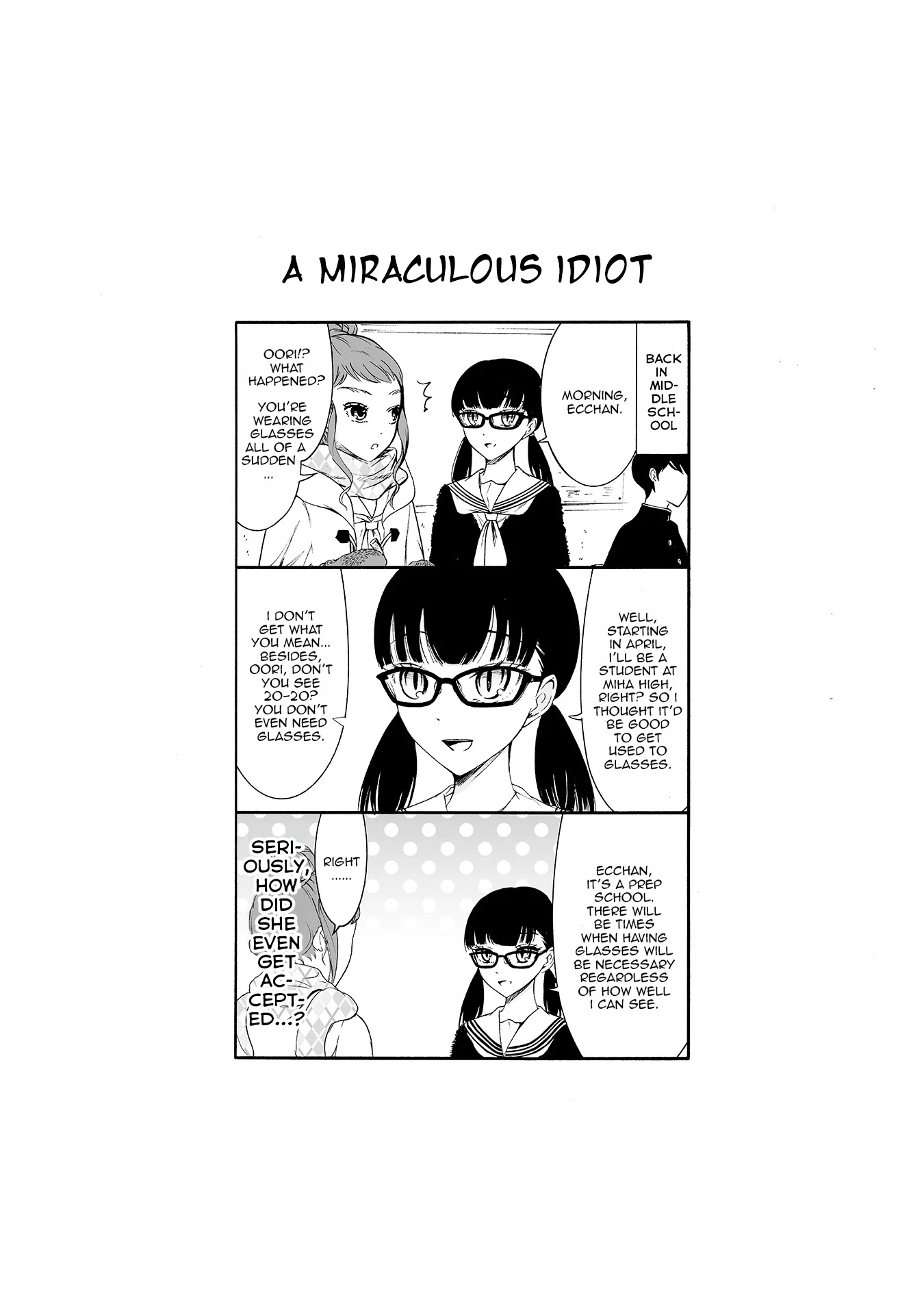 Kuzu to Megane to Bungakushojo (Nise) Chapter 57.5 page 1 - Chapter 57.5: A Miraculous Idiot