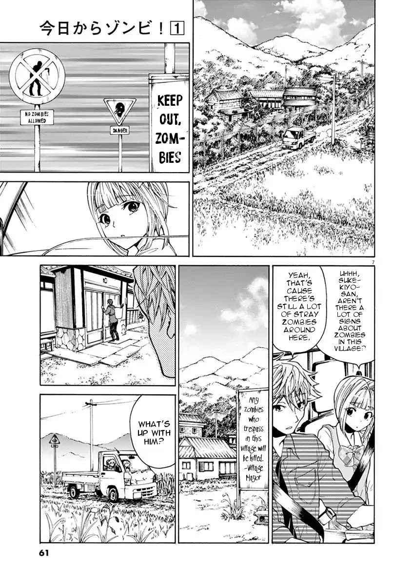 Kyo Kara Zombie! Chapter 4 page 7 - Chapter 4: I'm Not A Zombie!