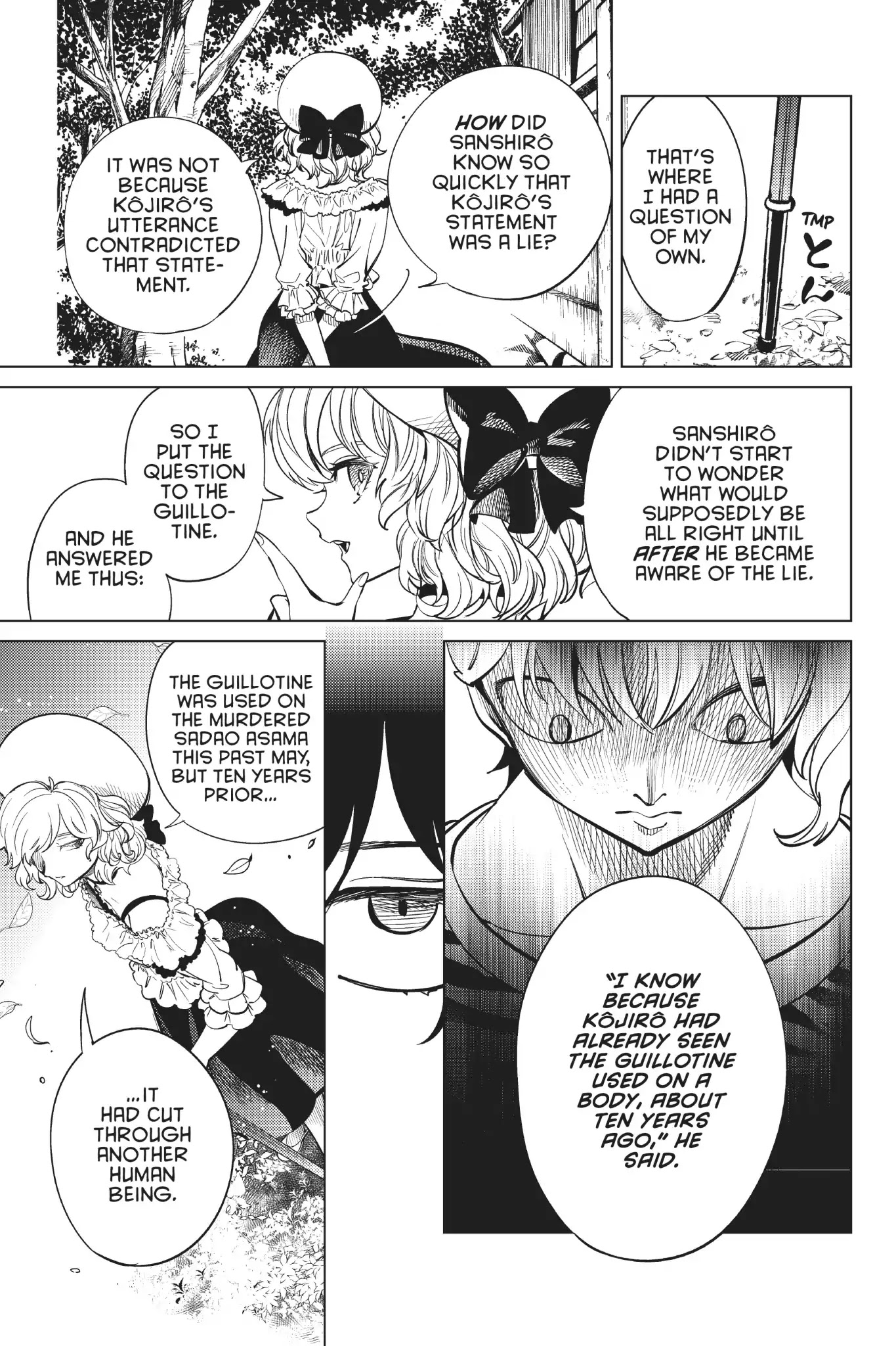 Kyokou Suiri Chapter 22 page 18 - Chapter 22: Guillotine Sanshirô Part Two