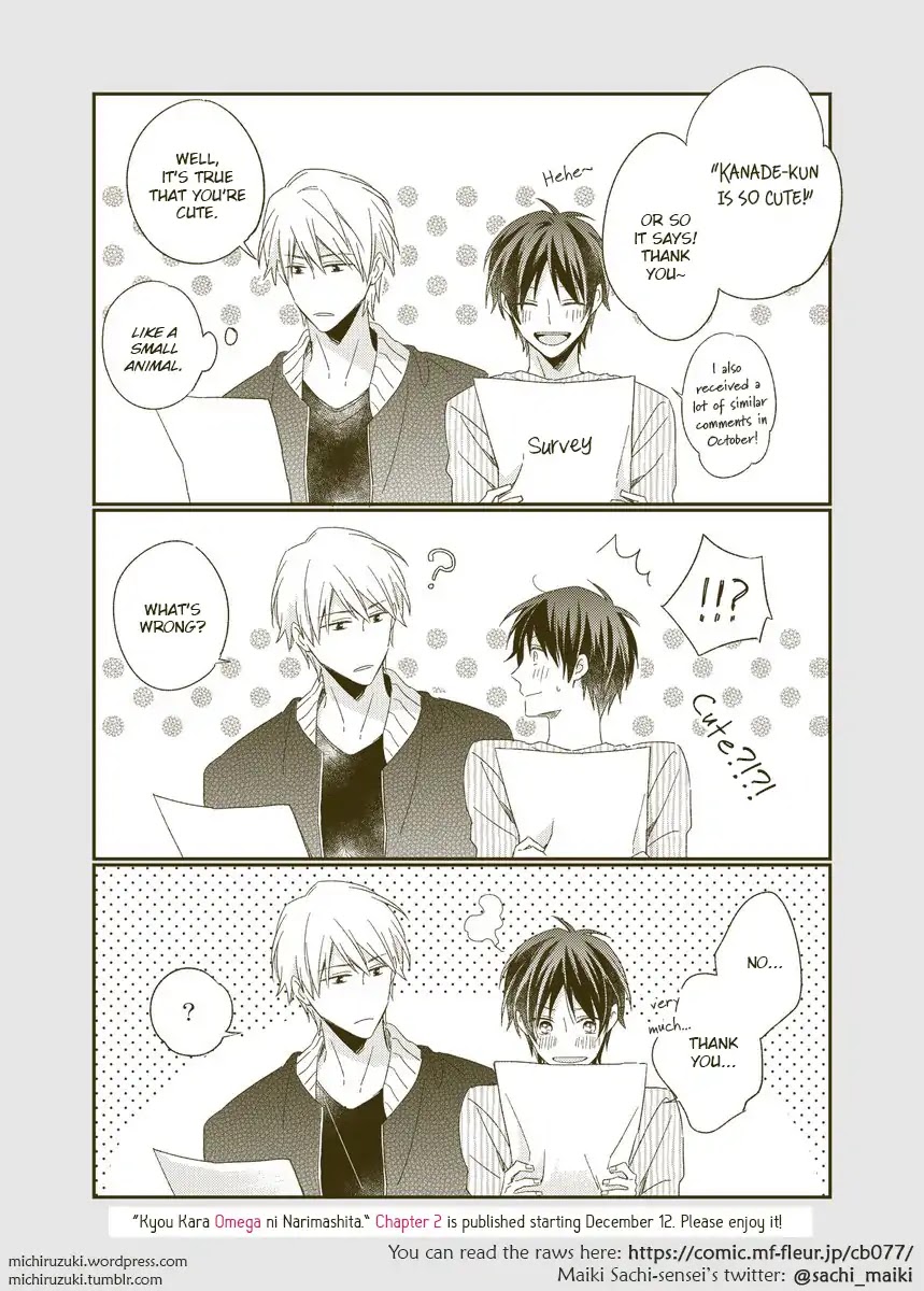 Kyou Kara Omega ni Narimashita. Chapter 6.1 page 8 - Chapter 6.1: Twitter Extra