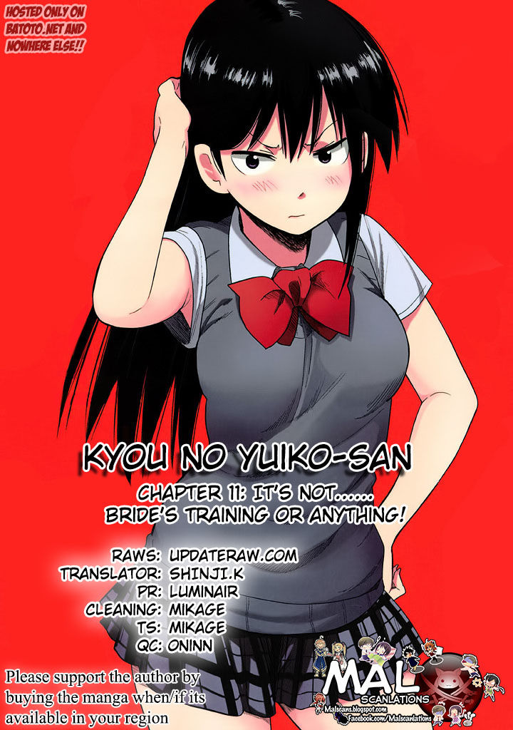 Kyou no Yuiko-san Chapter 11 page 1 - Chapter 11 : It's not... bride's training or anything!