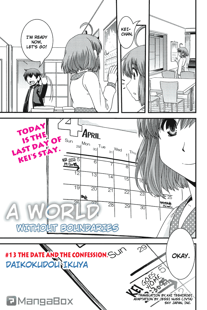 Kyoukai no Nai Sekai Chapter 12 page 1 - Chapter 12: The Date and the Confession. (Part 1)