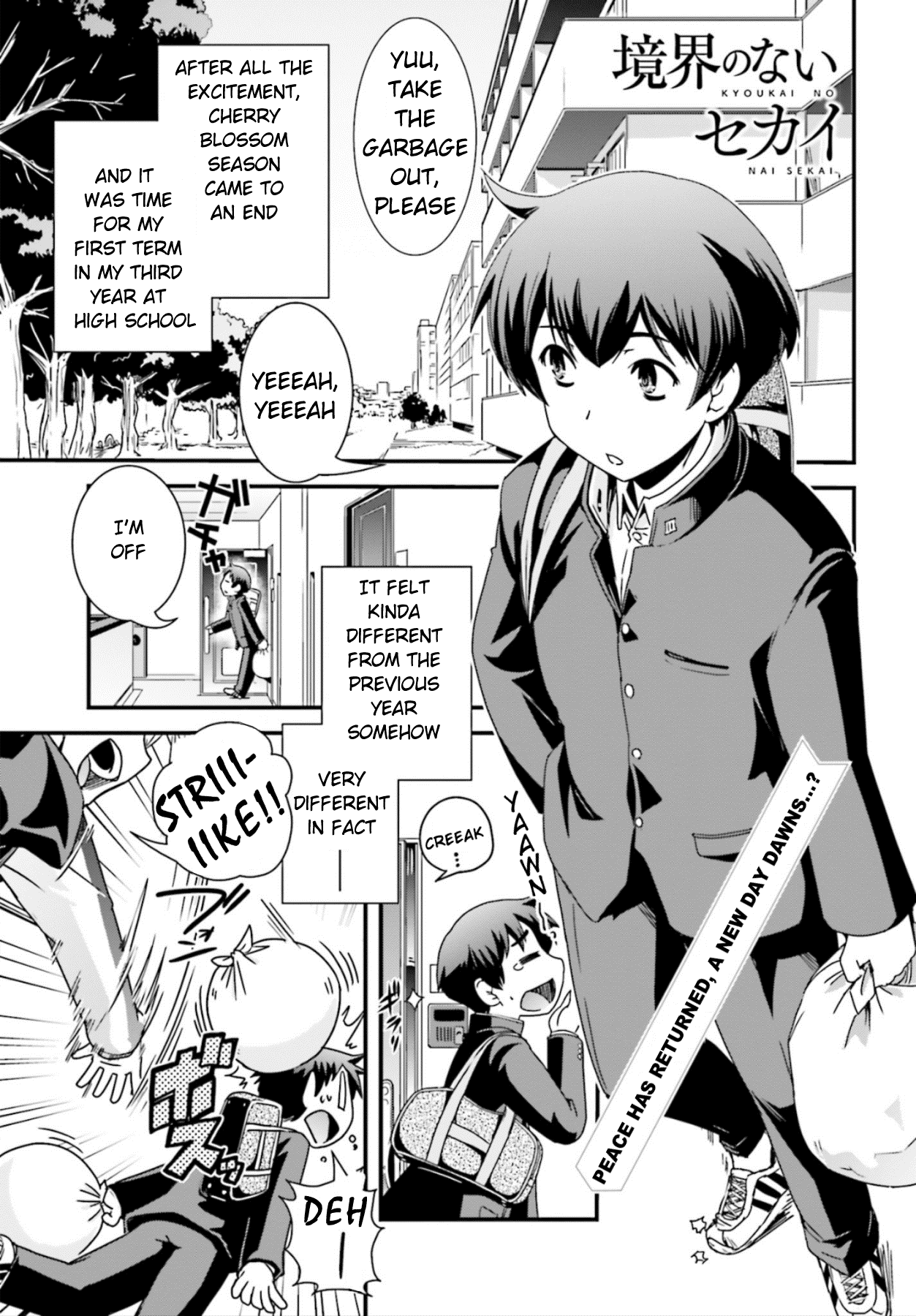 Kyoukai no Nai Sekai Chapter 14 page 1 - Chapter 14: Satomi's Determination
