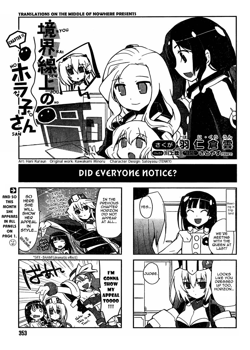 Kyoukaisenjou no Horako-san Chapter 11 page 1 - Chapter 11 : Did Everyone Notice?
