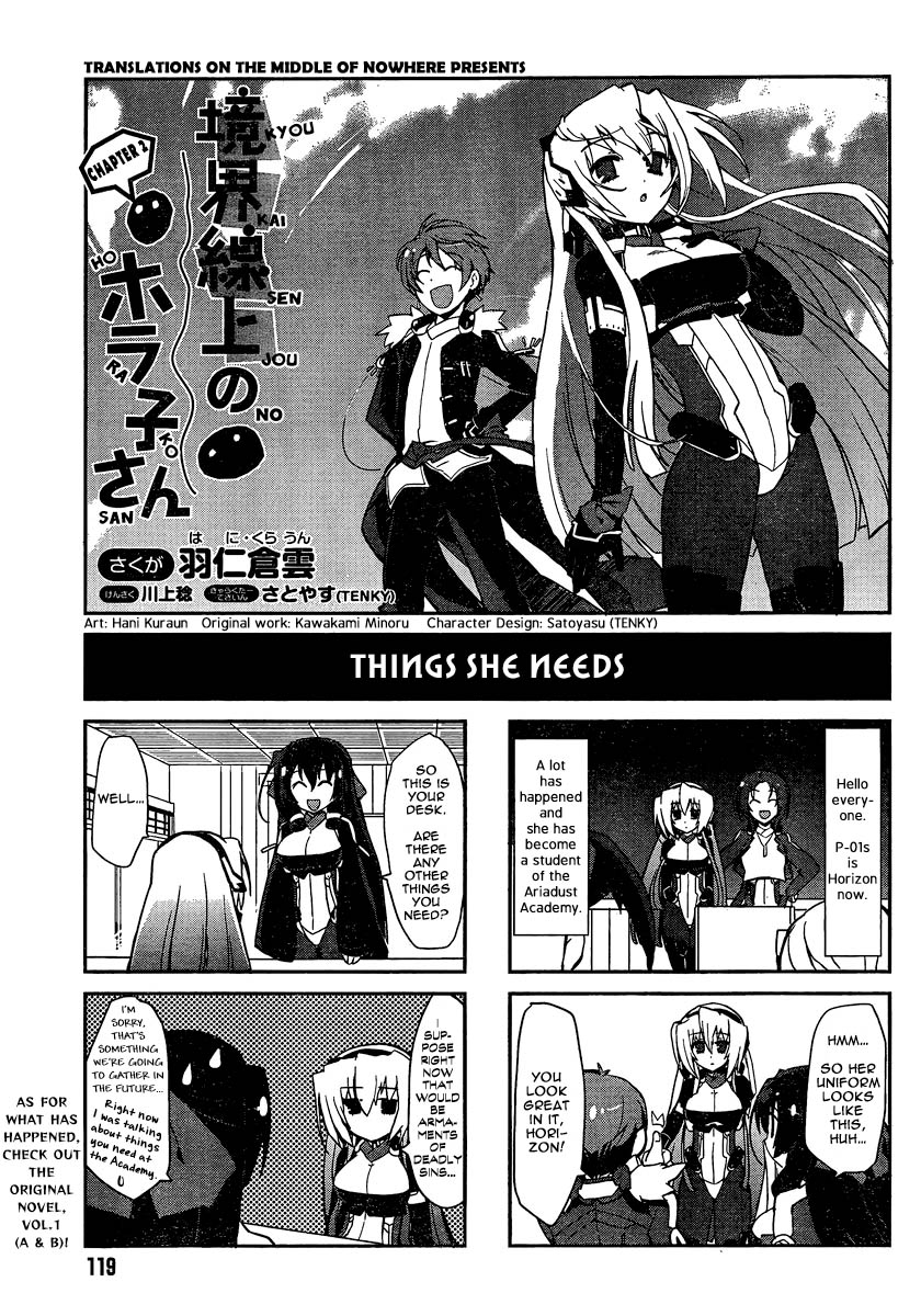 Kyoukaisenjou no Horako-san Chapter 2.2 page 1 - Chapter 2 v2 : Things She Needs