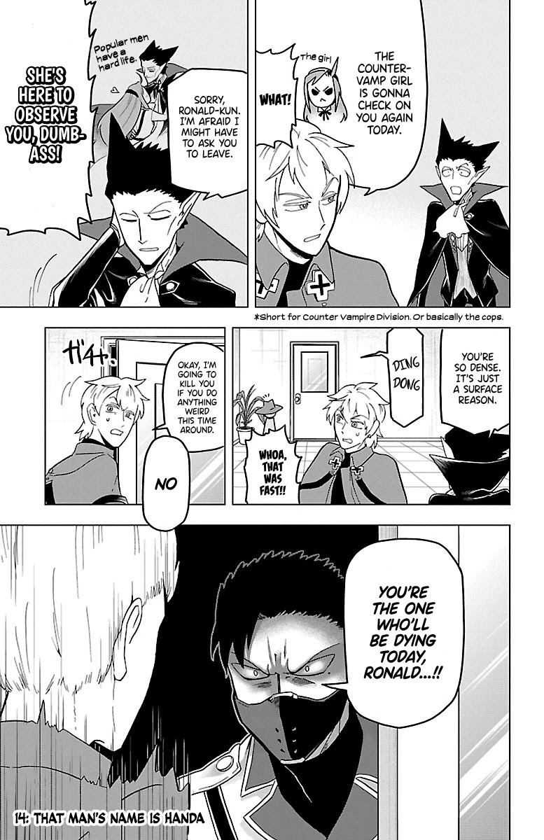 Kyuuketsuki Sugu Shinu Chapter 14 page 1 - Chapter 14: 14th Death: That Man's Name is Handa