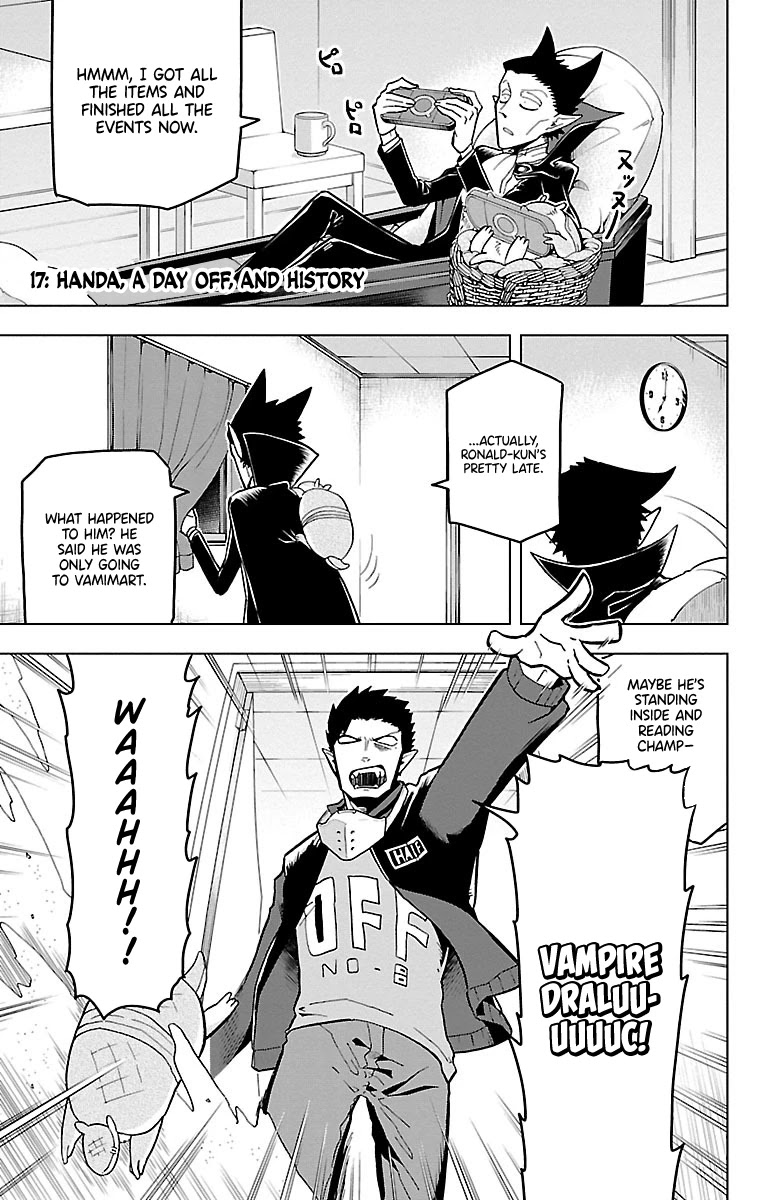 Kyuuketsuki Sugu Shinu Chapter 17 page 1 - Chapter 17: 17th Death: Handa, A Day Off, and History