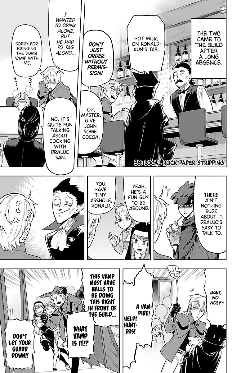 Kyuuketsuki Sugu Shinu Chapter 38 page 1 - Chapter 38: Local Rock Paper Stripping