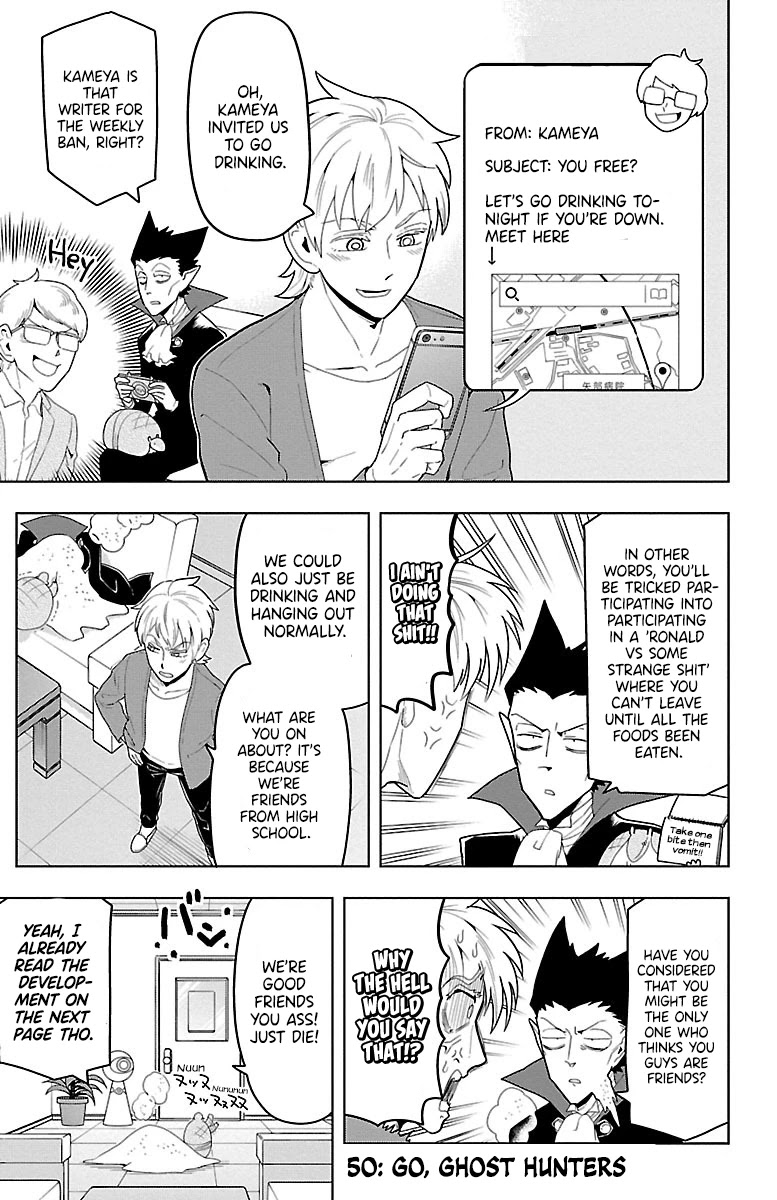 Kyuuketsuki Sugu Shinu Chapter 50 page 1 - Chapter 50: Go, Ghost Hunters
