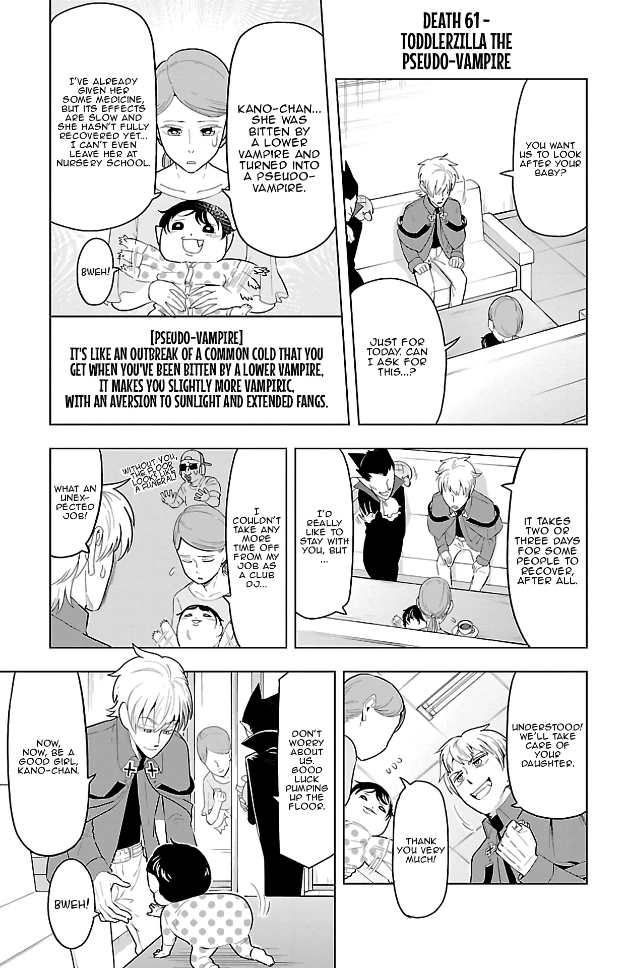 Kyuuketsuki Sugu Shinu Chapter 61 page 1 - Chapter 61: Toddlerzilla The Pseudo-Vampire