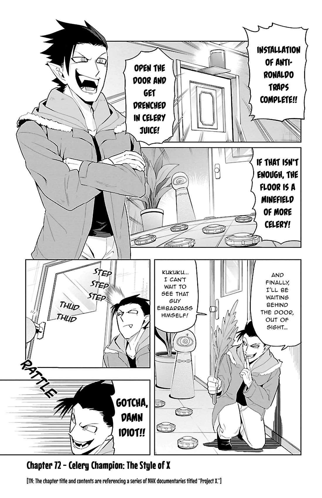 Kyuuketsuki Sugu Shinu Chapter 72 page 1 - Chapter 72: Celery Champion: The Style of X