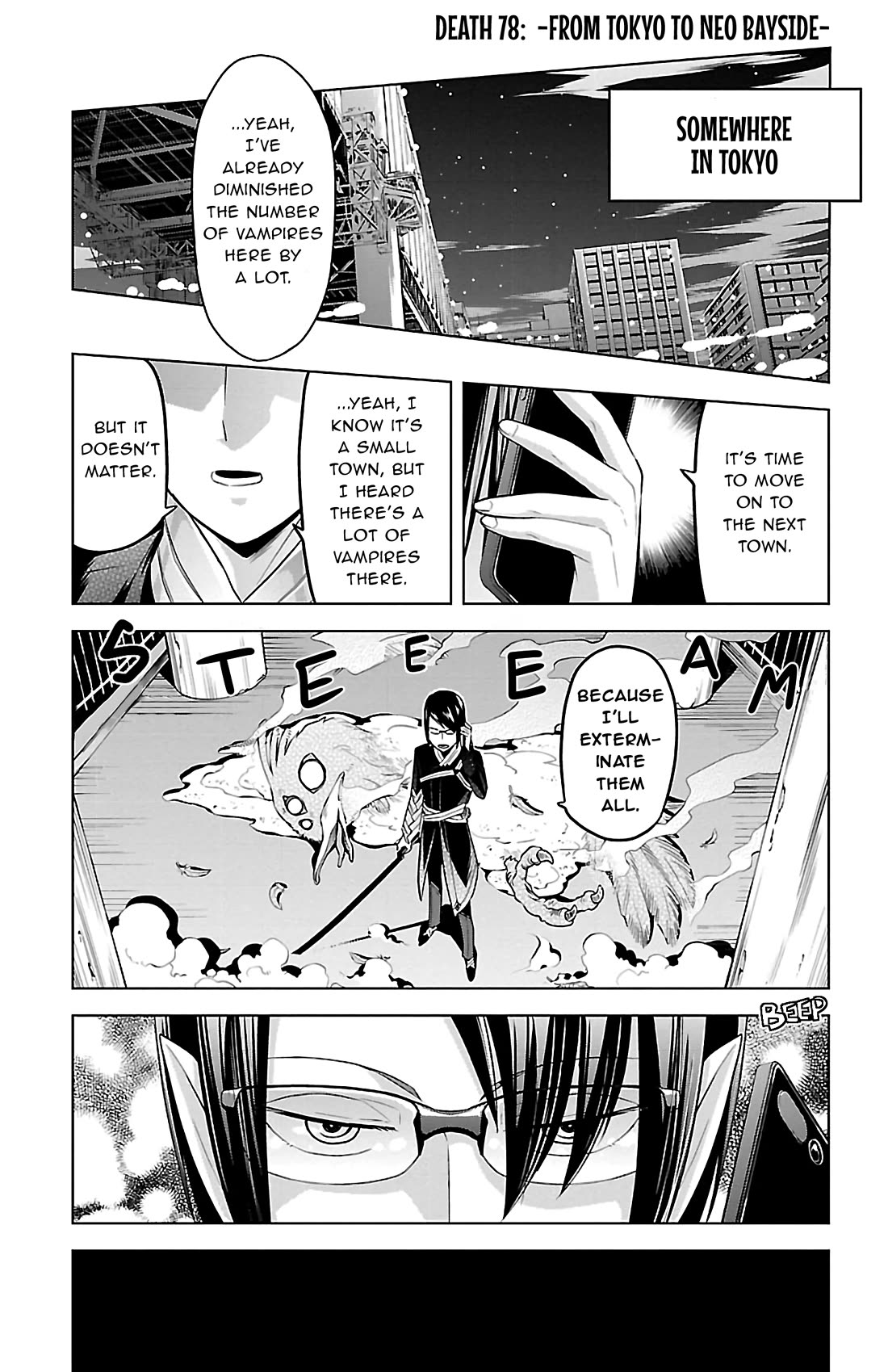 Kyuuketsuki Sugu Shinu Chapter 78 page 1 - Chapter 78: From Tokyo To Neo Bayside