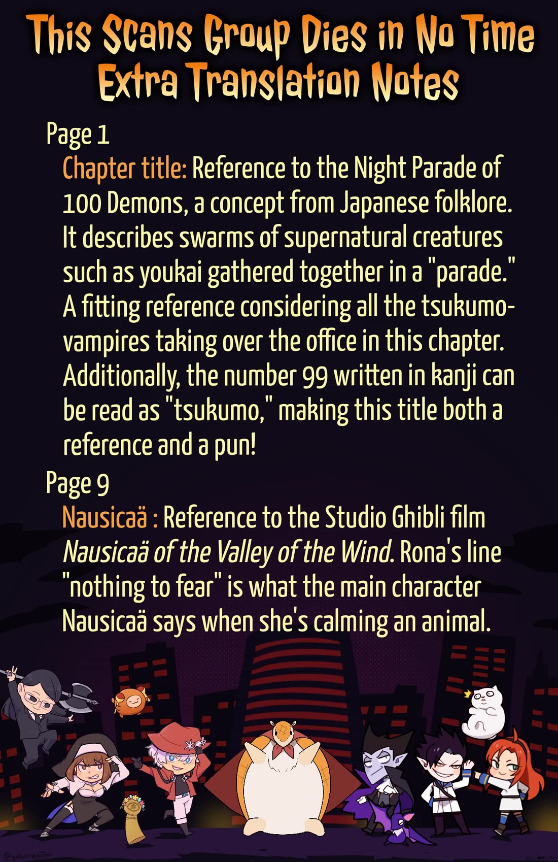 Kyuuketsuki Sugu Shinu Chapter 99 page 13 - Chapter 99: A Tale of the Night Parade of 99 Vampires