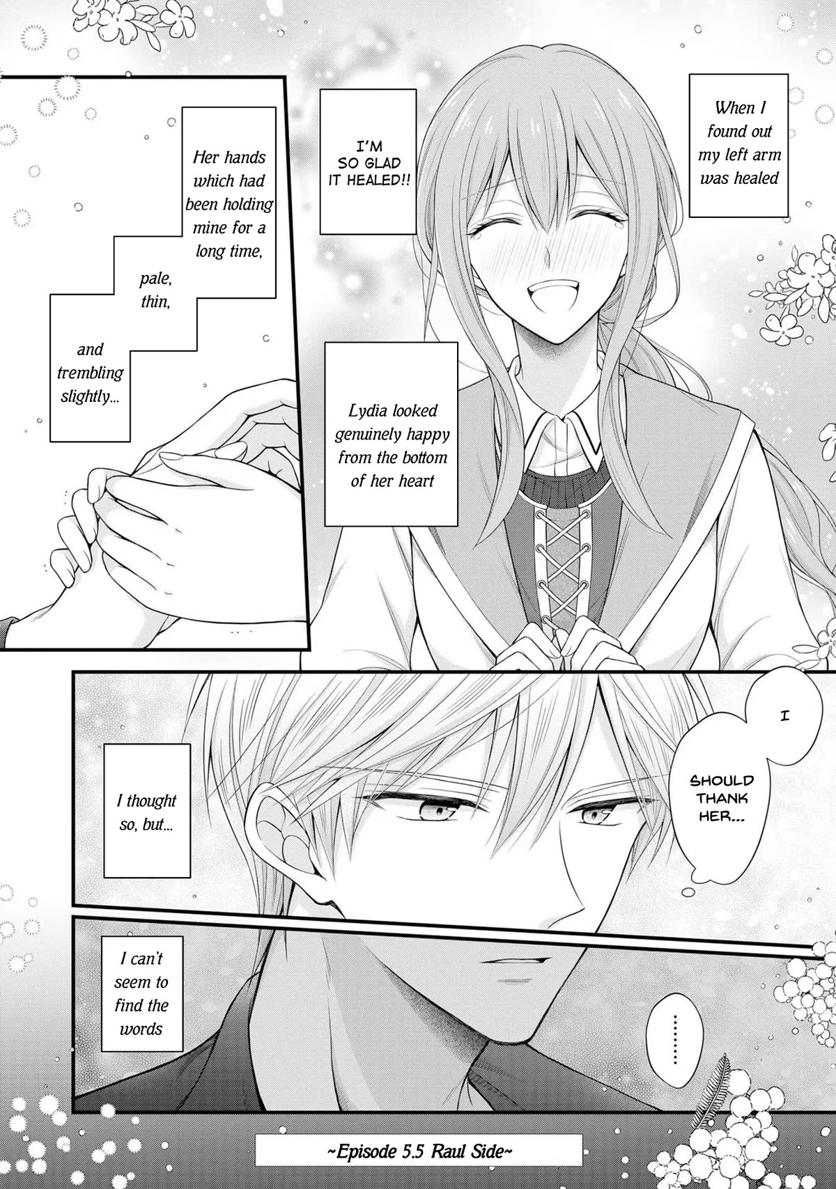 Lady Healer With Zero Luck With Men. Her First Love, a Black Knight, Is Now Her Unchosen Fiancé Chapter 5.5 page 1 - Chapter 5.5
