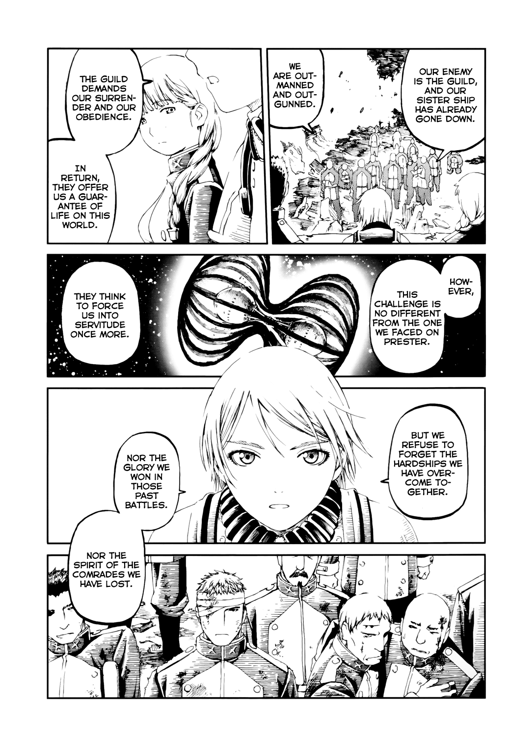Last Exile - Sunadokei no Tabibito Chapter 8 page 28 - Chapter 8: A Young Woman's Courage