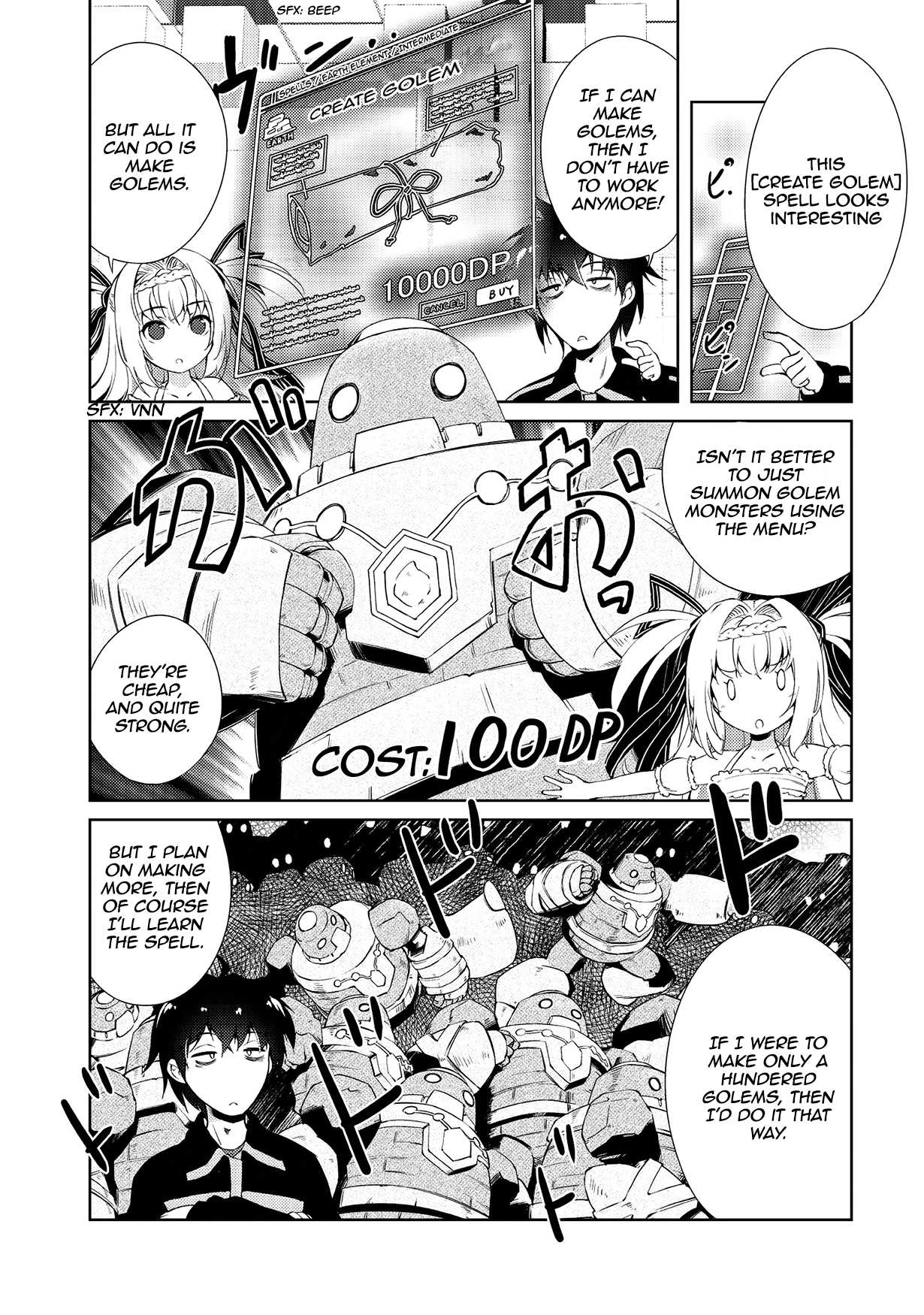 Lazy Dungeon Master Chapter 3 page 13 - Chapter 3: A hug pillow, 15,000 DP and [Create Golem]