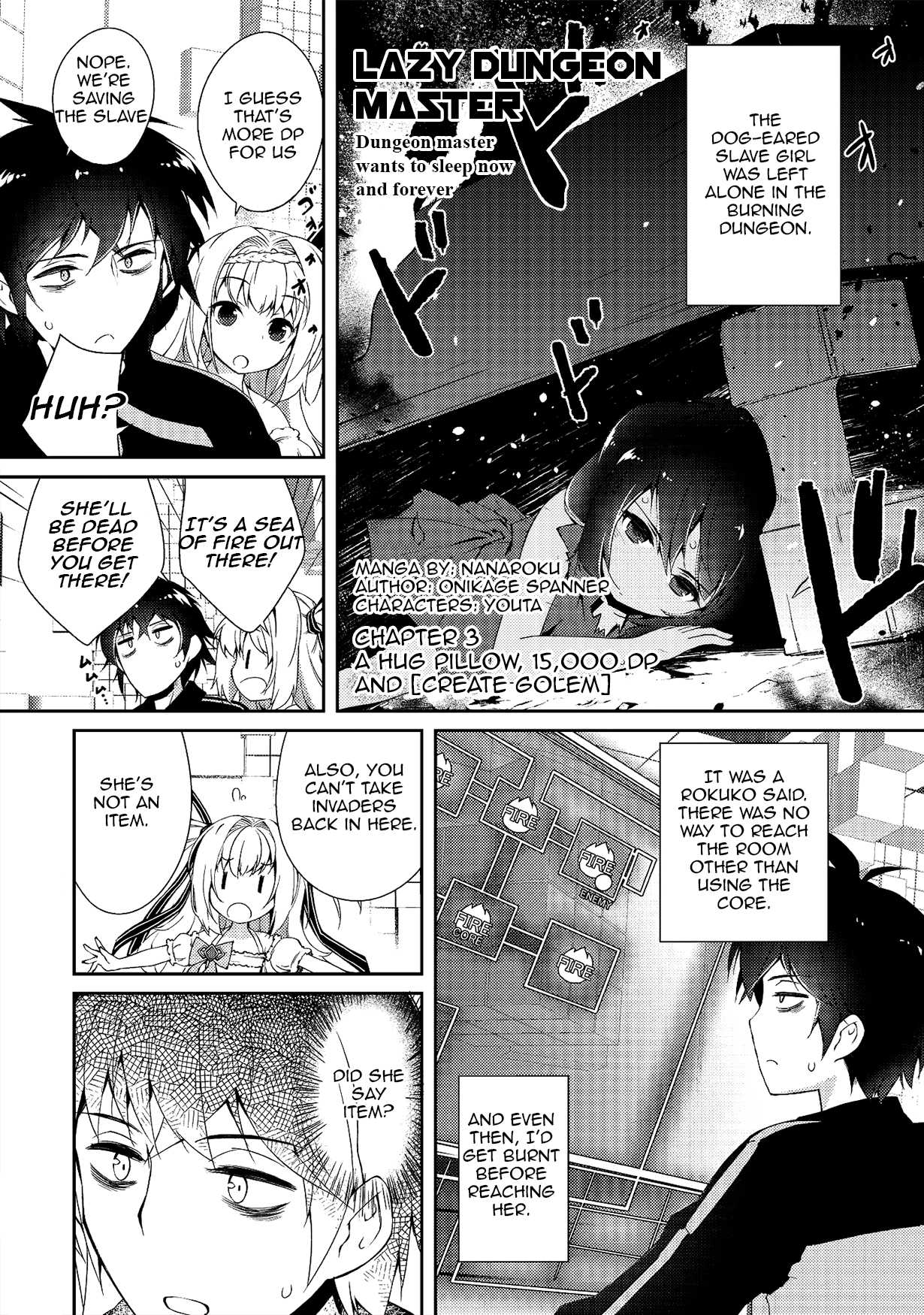 Lazy Dungeon Master Chapter 3 page 3 - Chapter 3: A hug pillow, 15,000 DP and [Create Golem]