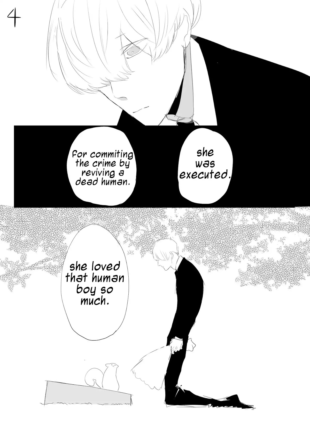 Let's Meet at The Witches' Gathering Chapter 4 page 4 - Chapter 4: A Story about Seriously Injured Boy and A Witch Who Embraced Him (By sakusya2honda)