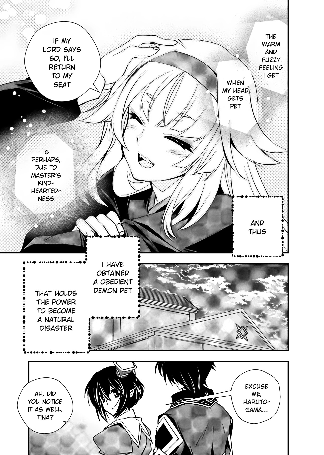 Level 1 no Saikyou kenja ~Noroi de sai kakyuu mahou shika tsukaenaikedo, kami no kanchigai de mugen no maryoku o te ni ire saikyou ni~ Chapter 10 page 13 - Chapter 10: My classmate became my pet