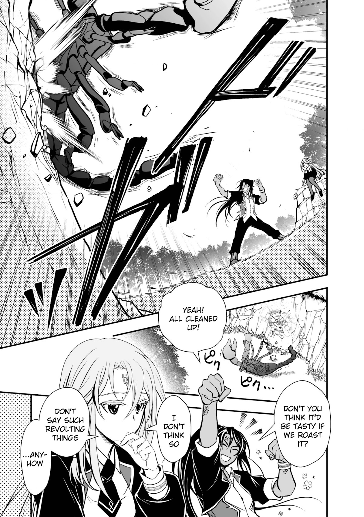 Level 1 no Saikyou kenja ~Noroi de sai kakyuu mahou shika tsukaenaikedo, kami no kanchigai de mugen no maryoku o te ni ire saikyou ni~ Chapter 18 page 21 - Chapter 18: Pair up and start the competition to slay the monsters!