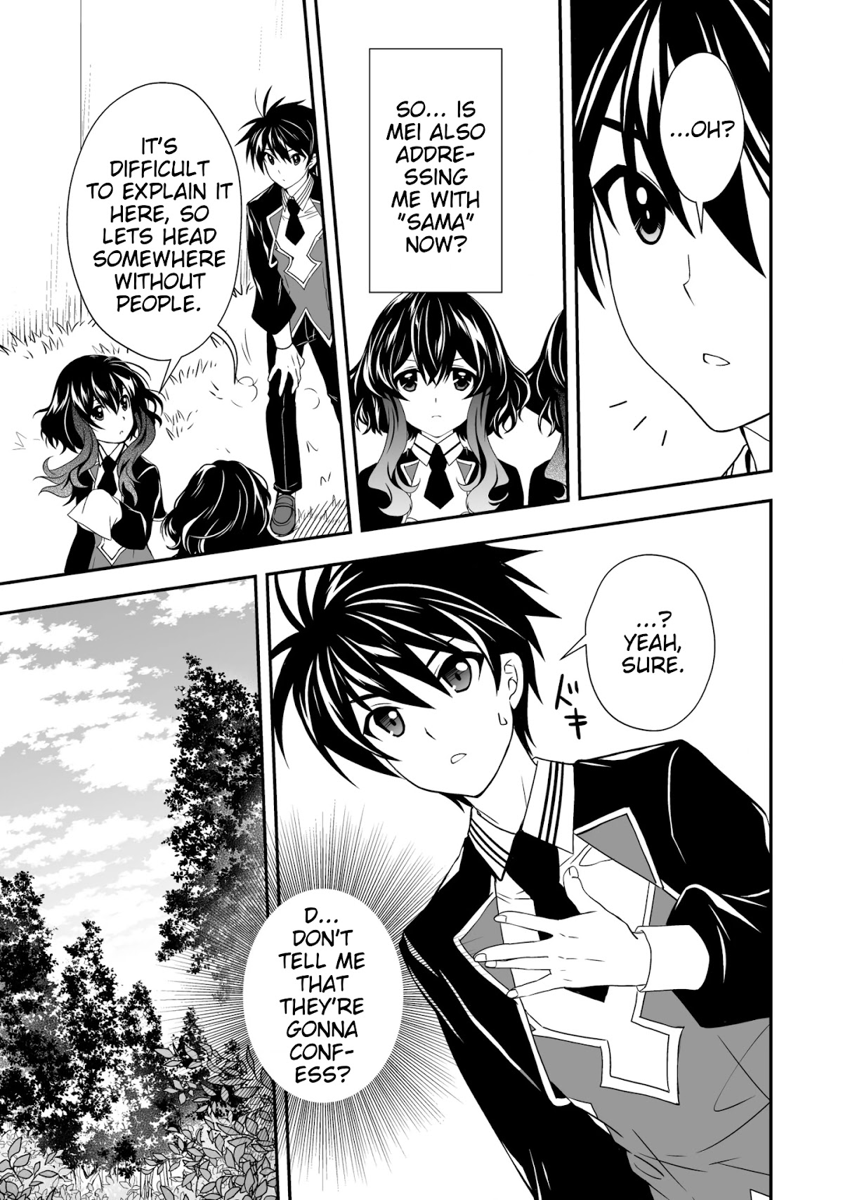 Level 1 no Saikyou kenja ~Noroi de sai kakyuu mahou shika tsukaenaikedo, kami no kanchigai de mugen no maryoku o te ni ire saikyou ni~ Chapter 24 page 15 - Chapter 24: I found out my classmate's identity